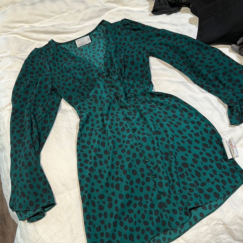 ASOS Green Spotted Dress